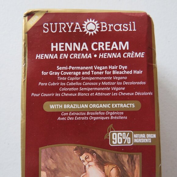 Henna Cream Dark Brown Semi-Permanent Vegan Hair Dye For Gray Coverage 2.37 oz - Picture 3 of 10